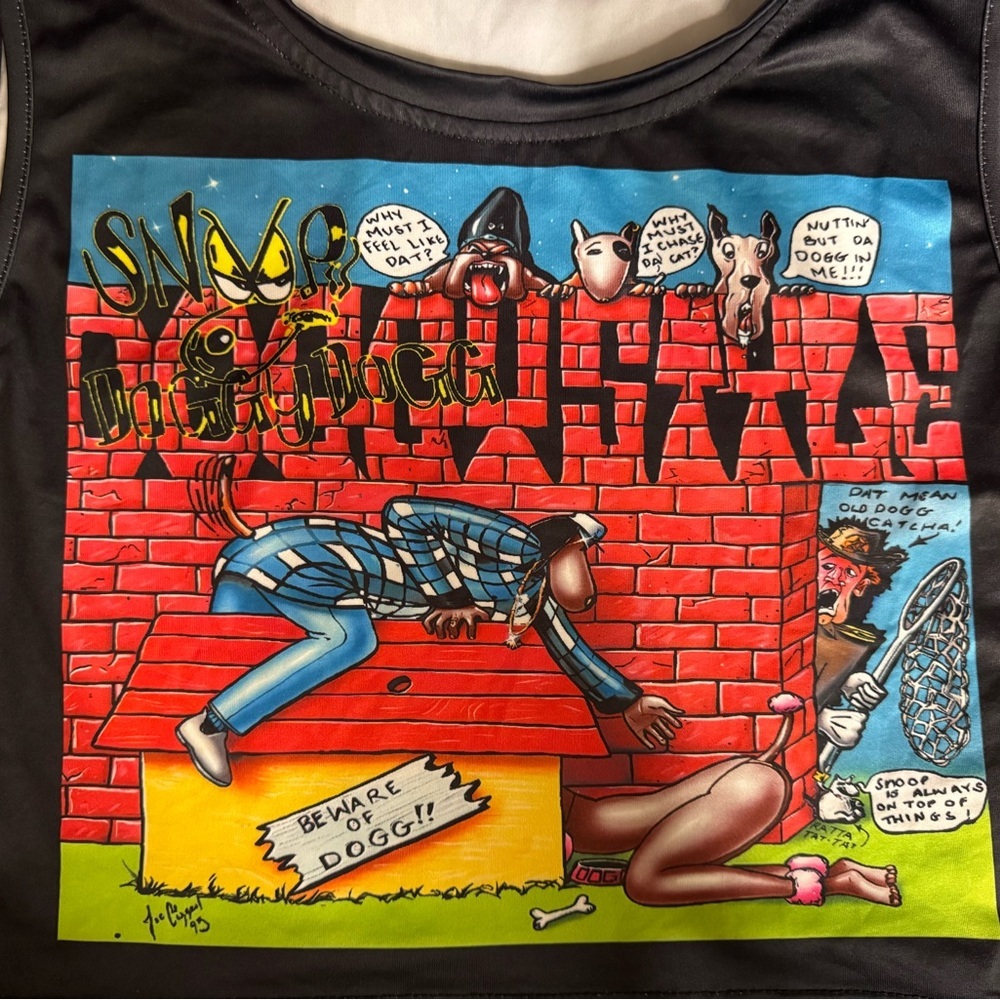 Graphic Black Crop Top with Colorful Design - Picture 2 of 5